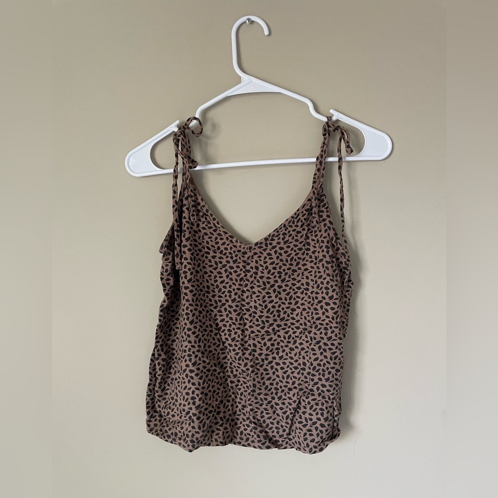 Abercrombie & Fitch cheetah Print Camisole strap tie spaghetti straps XS NWOT